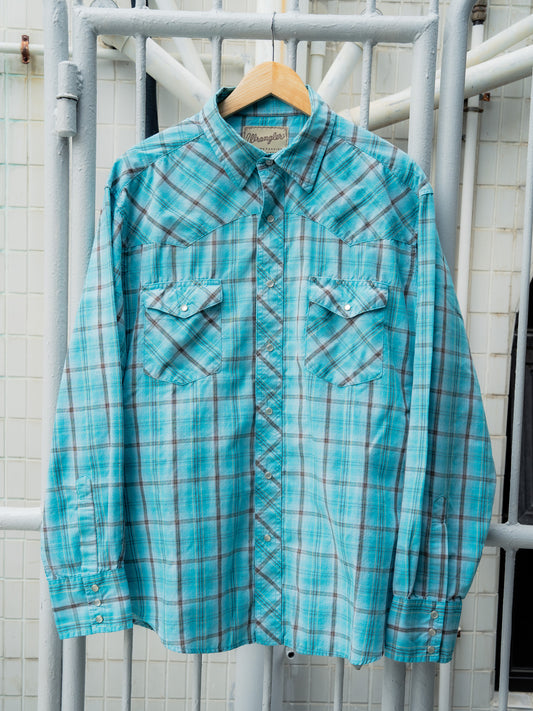 "WRANGLER" Plaid Long Sleeves Western Snap Shirt