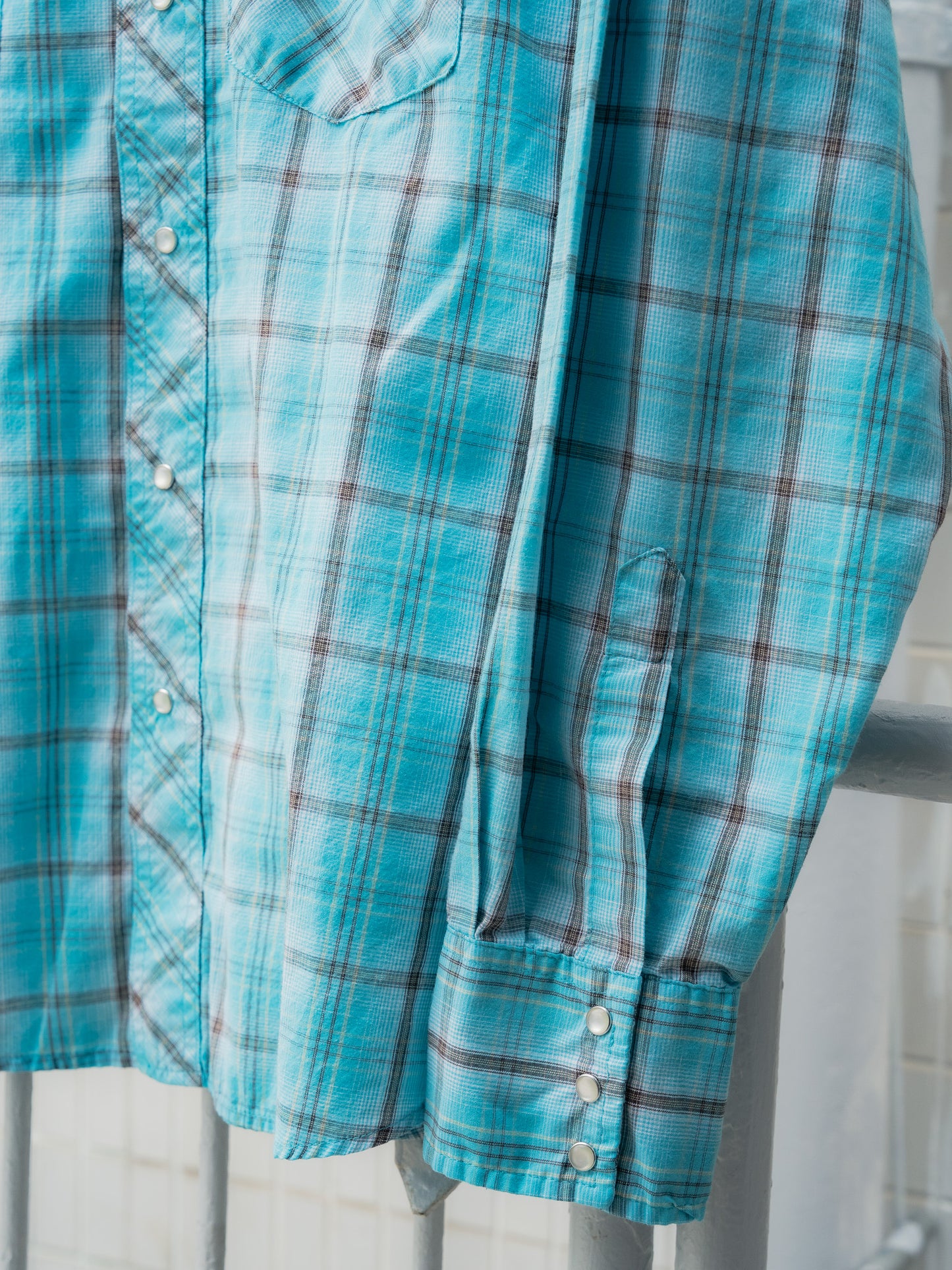 "WRANGLER" Plaid Long Sleeves Western Snap Shirt