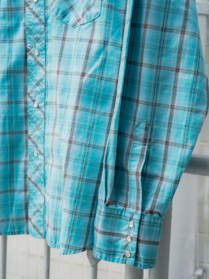 "WRANGLER" Plaid Long Sleeves Western Snap Shirt