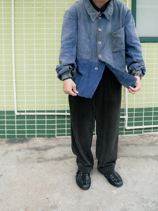 Early 1930s French Cotton Twill Work Jacket