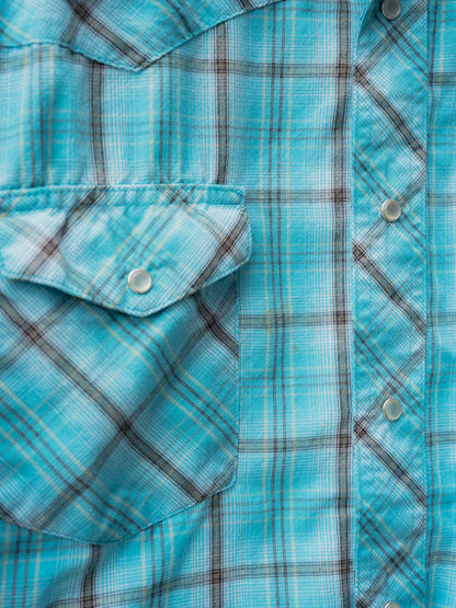 "WRANGLER" Plaid Long Sleeves Western Snap Shirt