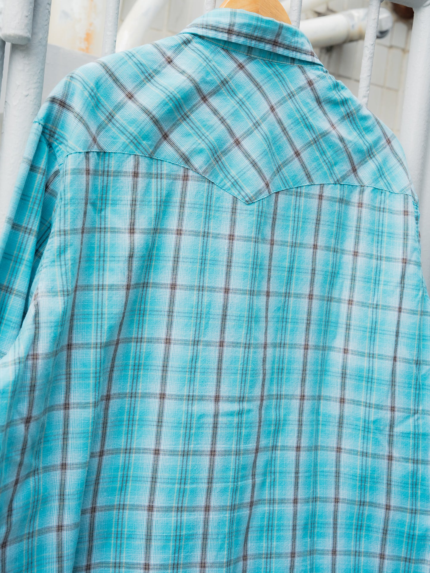 "WRANGLER" Plaid Long Sleeves Western Snap Shirt