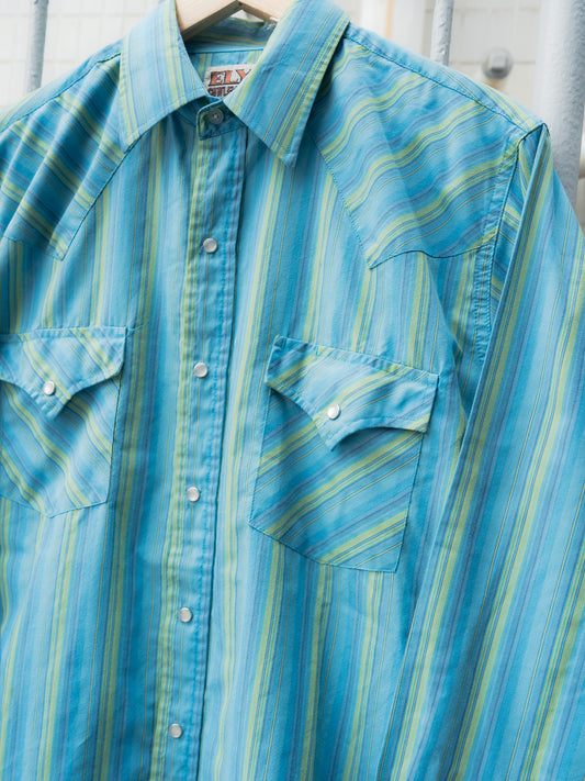 "ELY CATTLEMAN" Striped Long Sleeves Western Snap Shirt