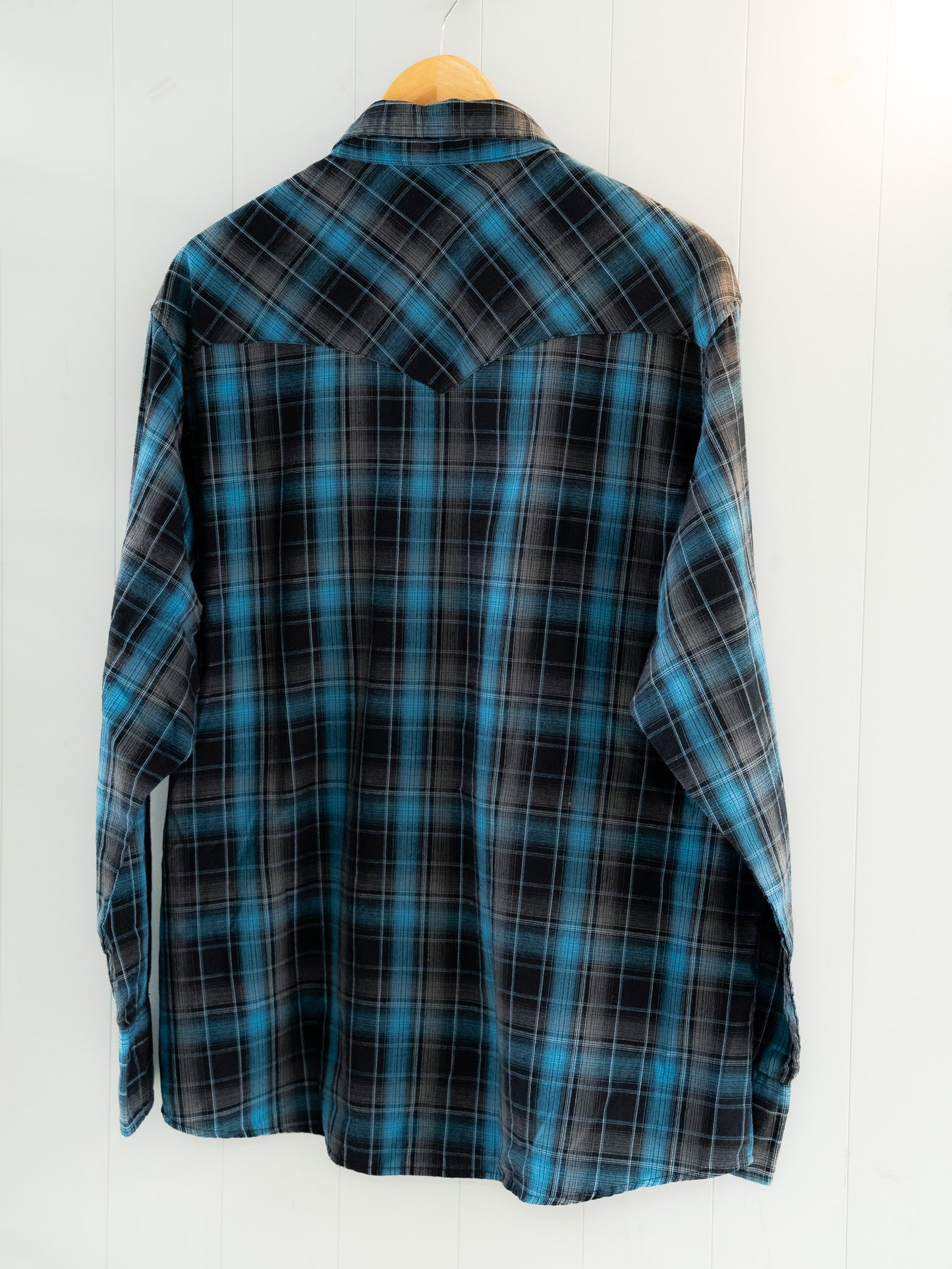 "WRANGLER" Plaid Long Sleeves Western Snap Shirt