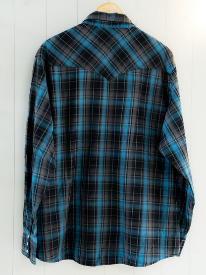 "WRANGLER" Plaid Long Sleeves Western Snap Shirt