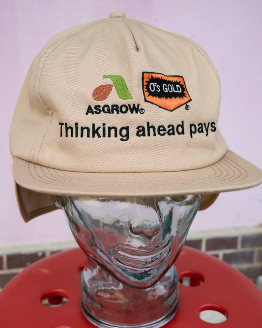 1980s "K-BRAND" ASGROW & O's Gold Seed Co. Flap Cap