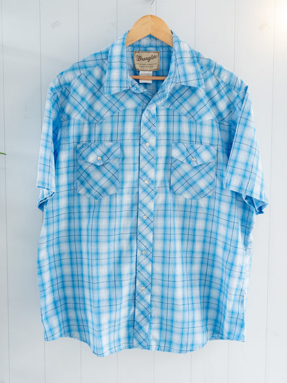 "WRANGLER" Short Sleeves Western Snap Shirt