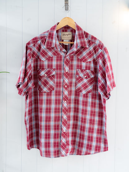 "WRANGLER" Short Sleeves Western Snap Shirt