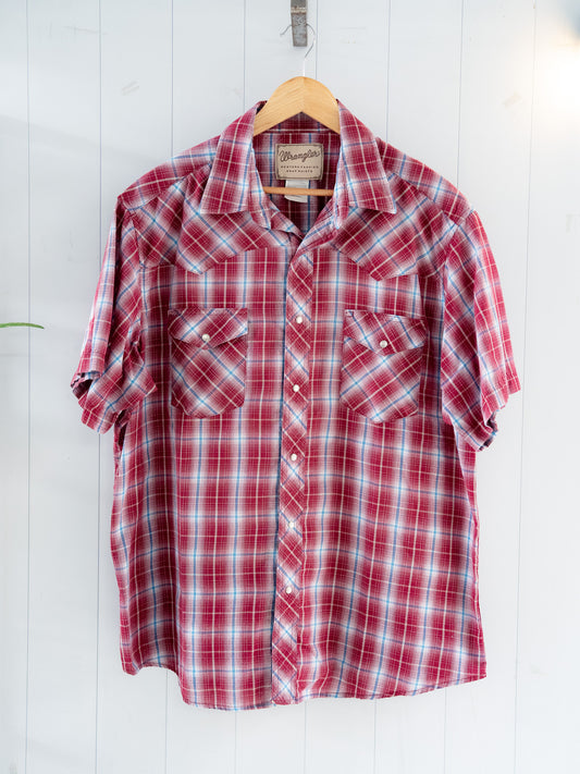 "WRANGLER" Short Sleeves Western Snap Shirt