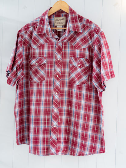 "WRANGLER" Short Sleeves Western Snap Shirt
