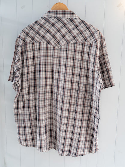 "WRANGLER" Plaid Short Sleeves Western Snap Shirt