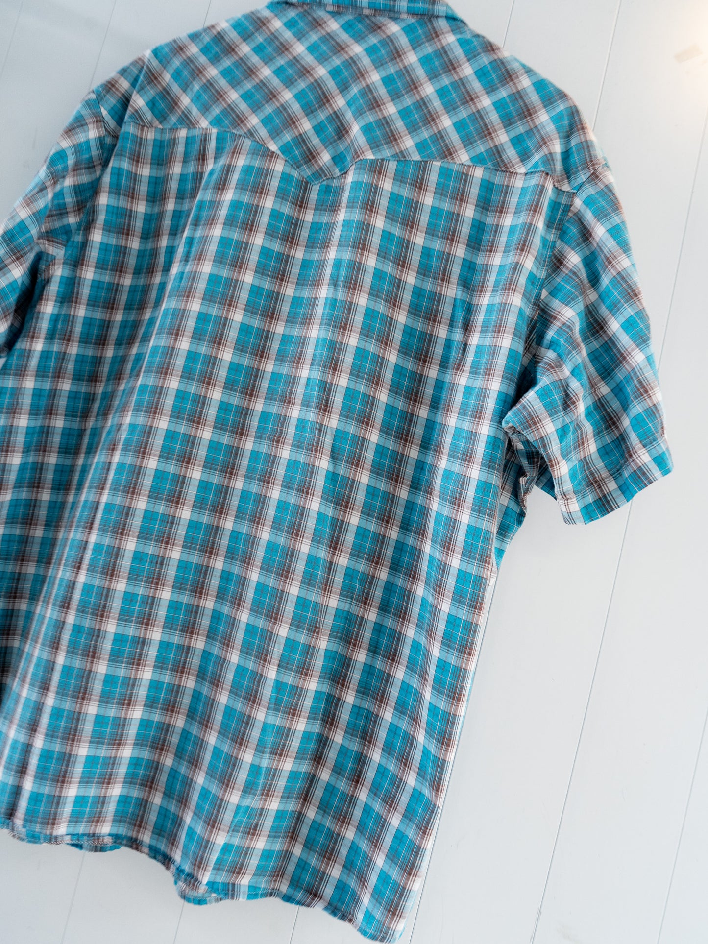 "WRANGLER" Plaid Short Sleeves Western Snap Shirt