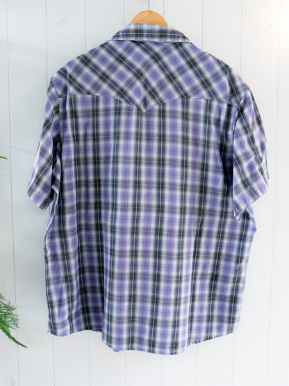 "WRANGLER" Plaid Short Sleeves Western Snap Shirt