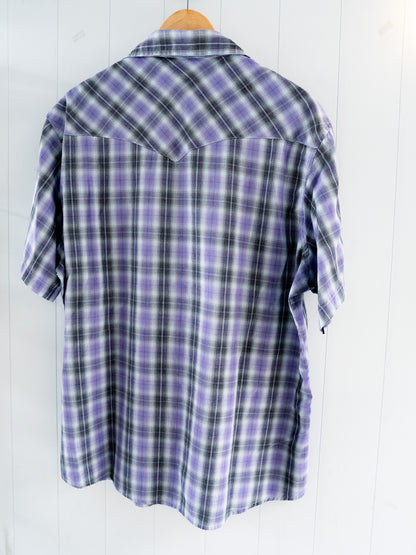 "WRANGLER" Plaid Short Sleeves Western Snap Shirt