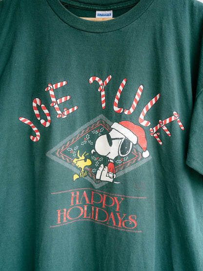 Early 1990s "ULTIMATE SPORTS WEAR" Snoopy Joe Yule Happy Holidays Tee