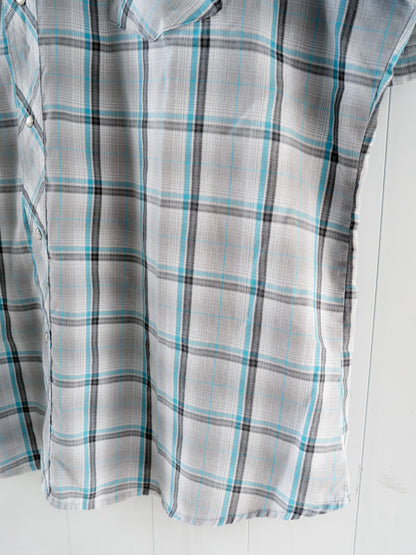 "WRANGLER" Plaid Short Sleeves Western Snap Shirt