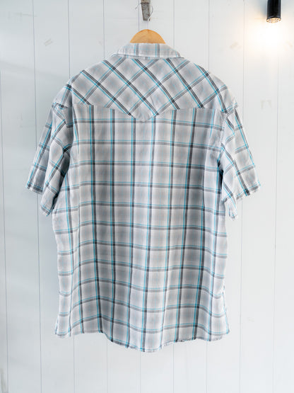 "WRANGLER" Plaid Short Sleeves Western Snap Shirt
