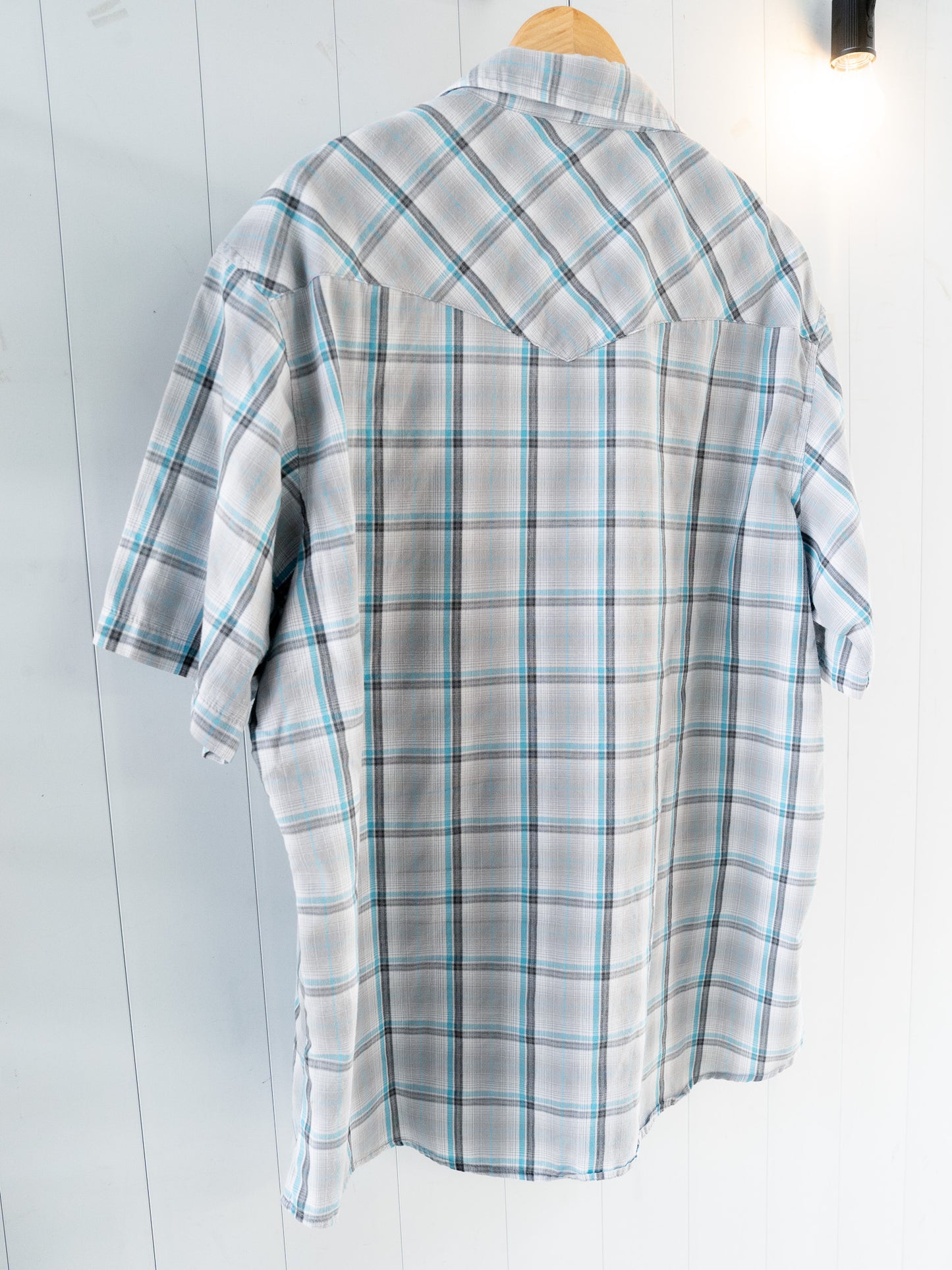 "WRANGLER" Plaid Short Sleeves Western Snap Shirt