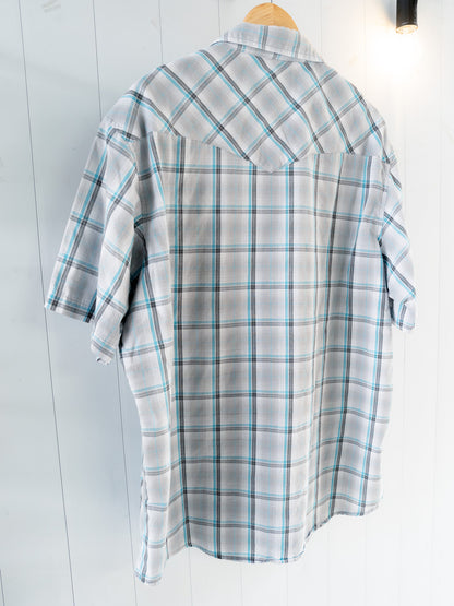 "WRANGLER" Plaid Short Sleeves Western Snap Shirt