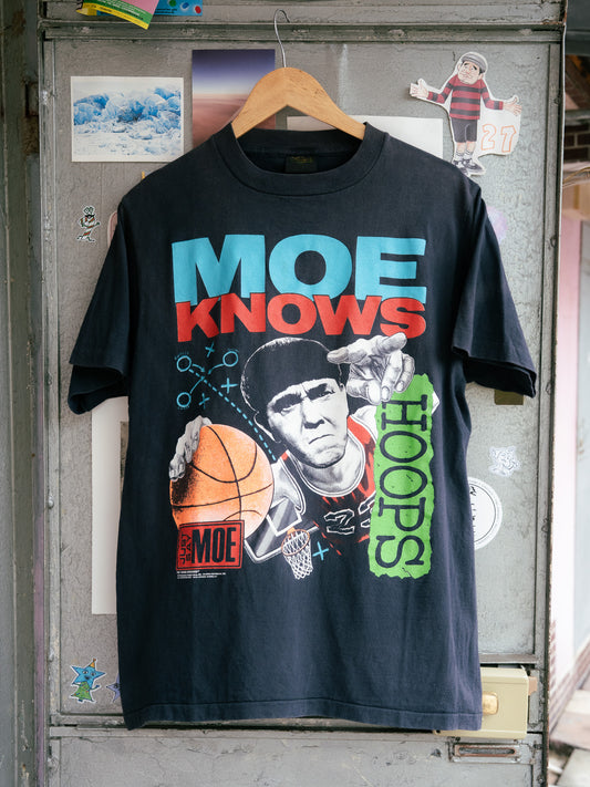 Early 1990s "CHANGES" The Three Stooges Moe Knows Hoops Tee