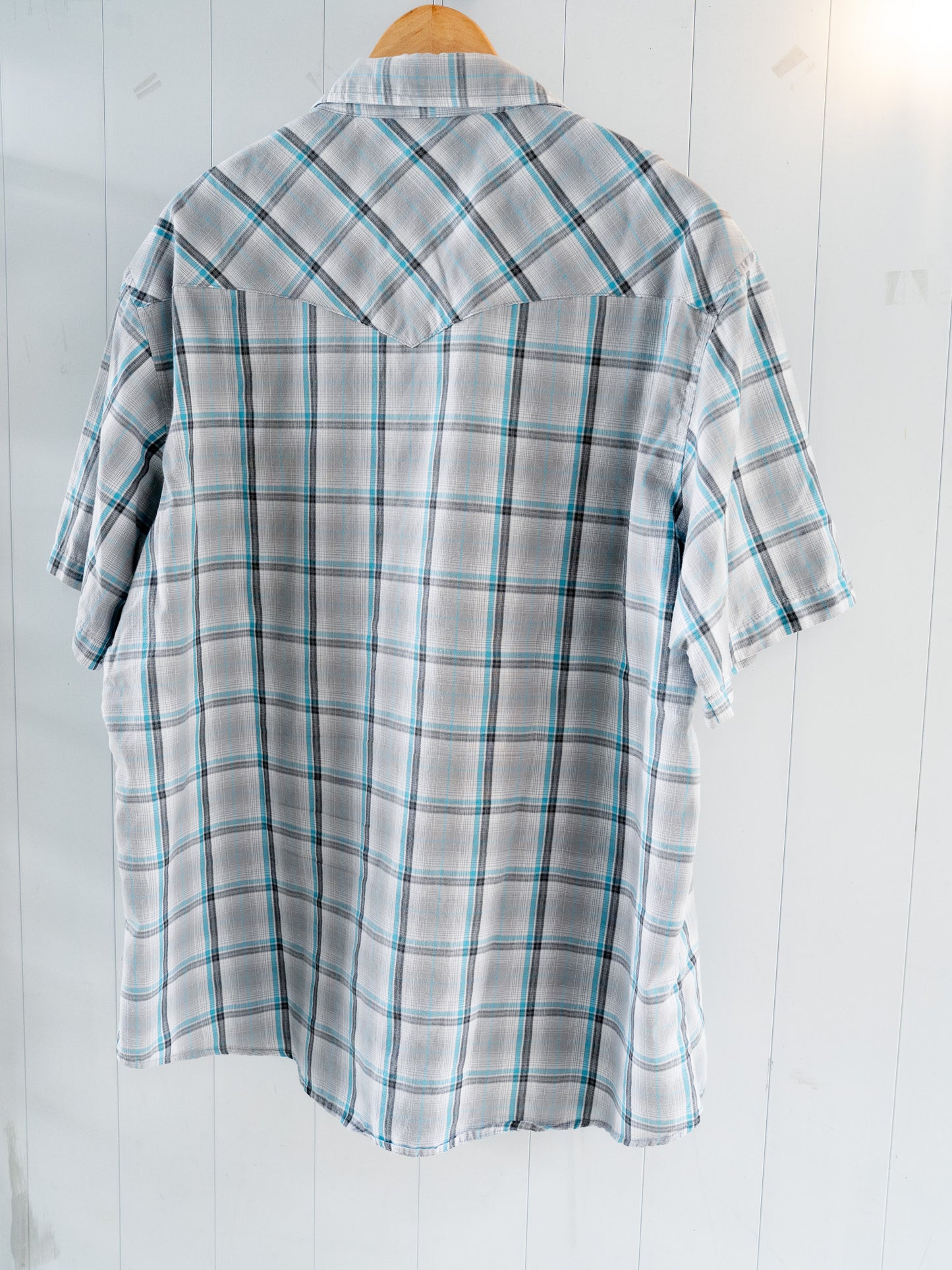 "WRANGLER" Plaid Short Sleeves Western Snap Shirt