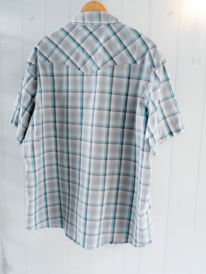 "WRANGLER" Plaid Short Sleeves Western Snap Shirt