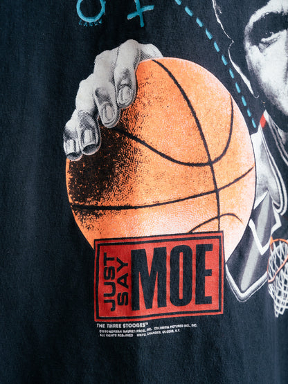 Early 1990s "CHANGES" The Three Stooges Moe Knows Hoops Tee