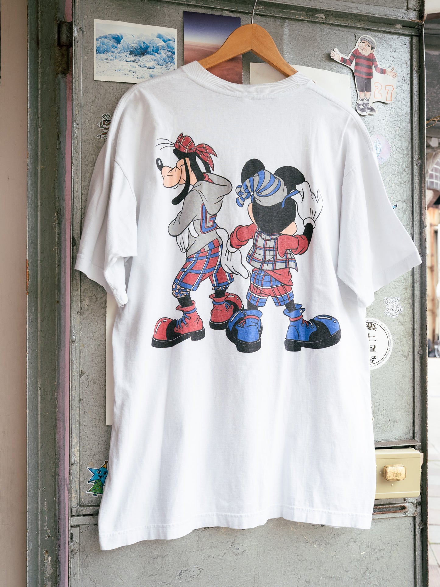 1990s "SHERRY'S" Disney Mickey Mouse & Goofy New York Street Style Tee