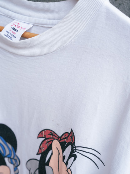 1990s "SHERRY'S" Disney Mickey Mouse & Goofy New York Street Style Tee