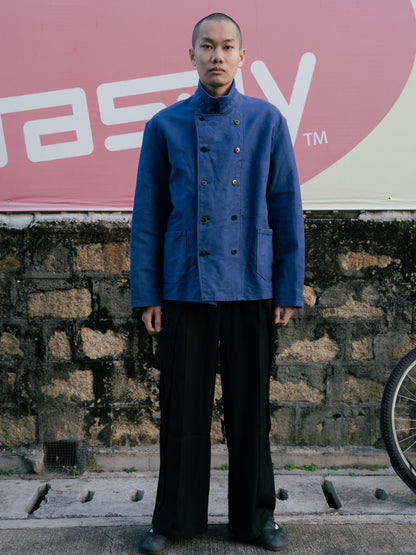 1950-60s French Cotton Twill Double Breasted Work Jacket