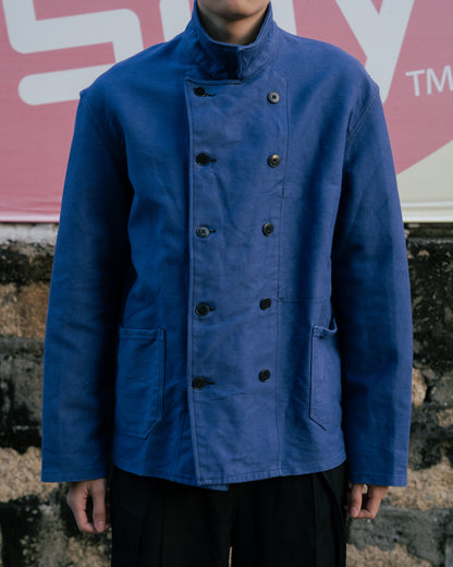 1950-60s French Cotton Twill Double Breasted Work Jacket