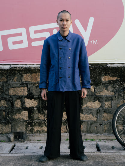 1950-60s French Cotton Twill Double Breasted Work Jacket