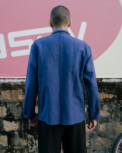 1950-60s French Cotton Twill Double Breasted Work Jacket