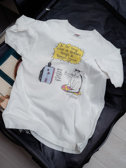 1990s "Fruit Of The Loom" Nicole Hollander Cat Print Tee