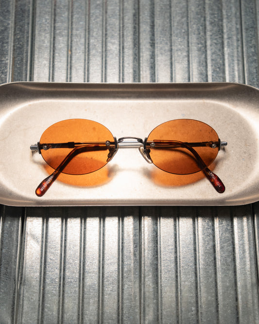 1990s Romaine Rimless Oval Copper Lens Sunglasses