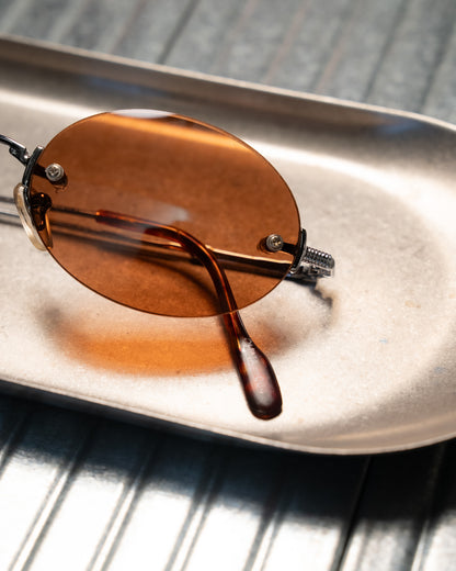 1990s Romaine Rimless Oval Copper Lens Sunglasses