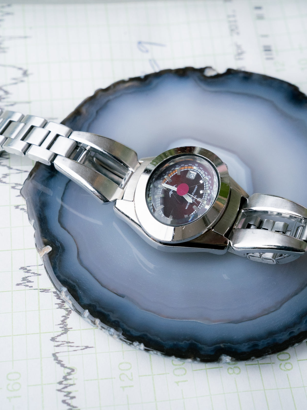 1998 SEIKO ALBA AKA Purple Wine V782-5A40 Quartz Watch